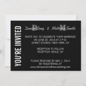 Modern Photo Wedding Invitation Card | Monogrammen Kaart (Achterkant)