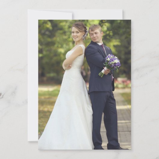 Modern Photo Wedding Kaart (Achterkant)