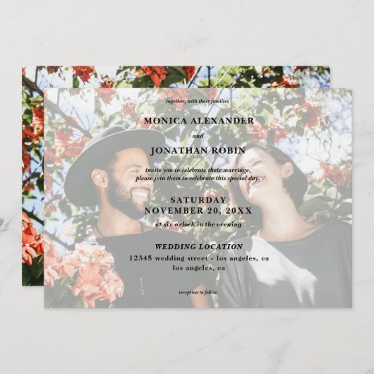 Modern Photo Wedding - Landschap Kaart (Voorkant / Achterkant)