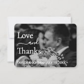 Modern Photo Wedding| Minimalist Botanical Floral Bedankkaart (Voorkant)