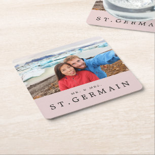 Modern Photo Wedding Personalized Favor Kartonnen Onderzetters