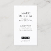 Modern Photo Wedding Photographer Business Card Visitekaartje (Achterkant)