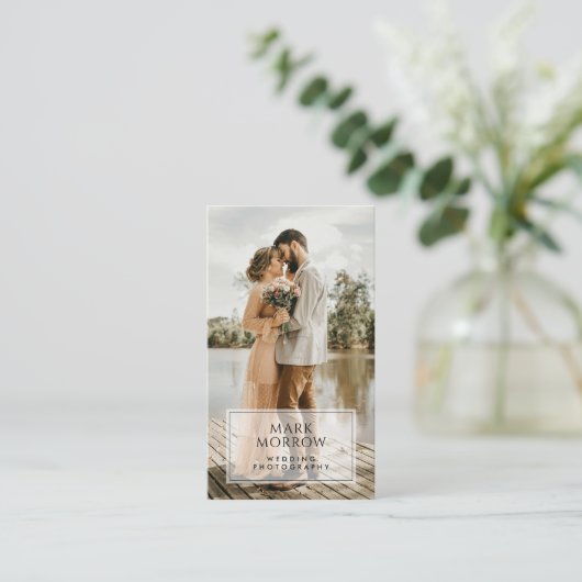 Modern Photo Wedding Photographer Business Card Visitekaartje (Staand voorkant)