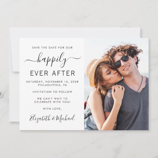 Modern Photo Wedding Save The Date (Voorkant)