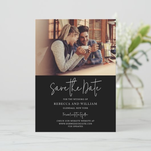 Modern Photo Wedding Save The Date (Staand voorkant)