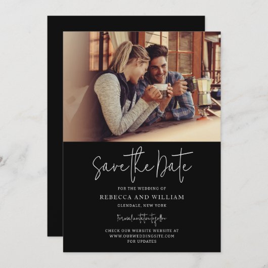 Modern Photo Wedding Save The Date (Voorkant / Achterkant)