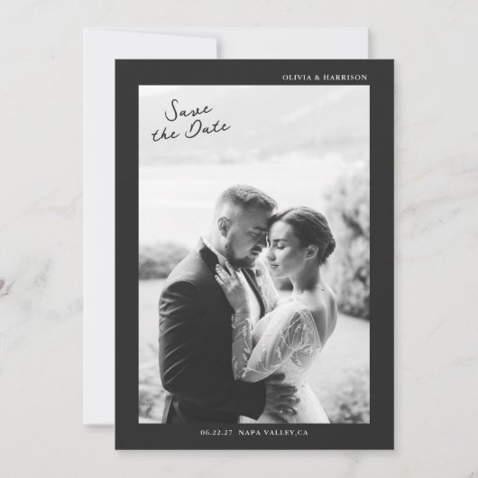 Modern Photo Wedding Save the Date Kaart (Voorkant)