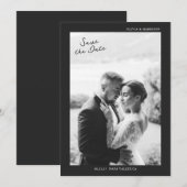 Modern Photo Wedding Save the Date Kaart (Voorkant / Achterkant)