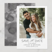 Modern Photo Wedding Save the Date Sjabloon (Voorkant / Achterkant)