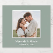 Modern Photo Wedding Sparkling Wijnetiket (Enkel label)