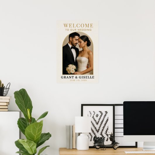 Modern Photo Wedding Welcome Sign  Poster (Thuiskantoor)