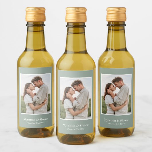 Modern Photo Wedding Wijn Etiket (Flessen)