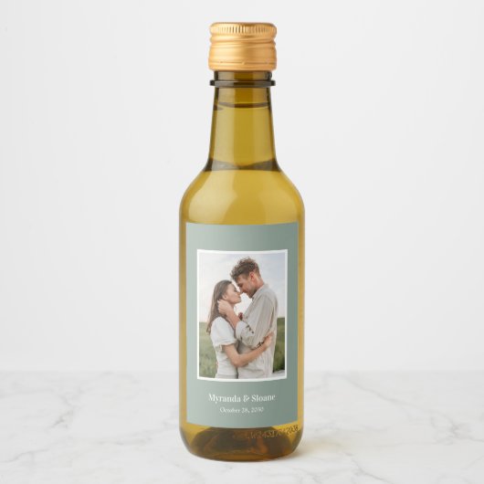 Modern Photo Wedding Wijn Etiket (Voorkant)