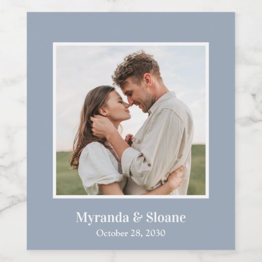 Modern Photo Wedding Wijn Etiket (Enkel label)