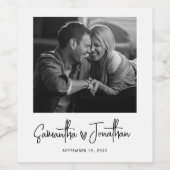 Modern Photo Wedding Wijn Etiket (Enkel label)