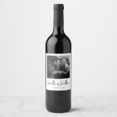 Modern Photo Wedding Wijn Etiket (Voorkant)