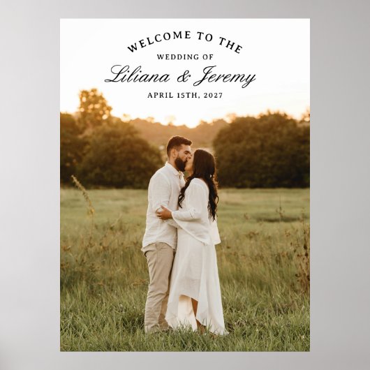 Modern Photo Welcome Sign With Arched Text Poster (Voorkant)