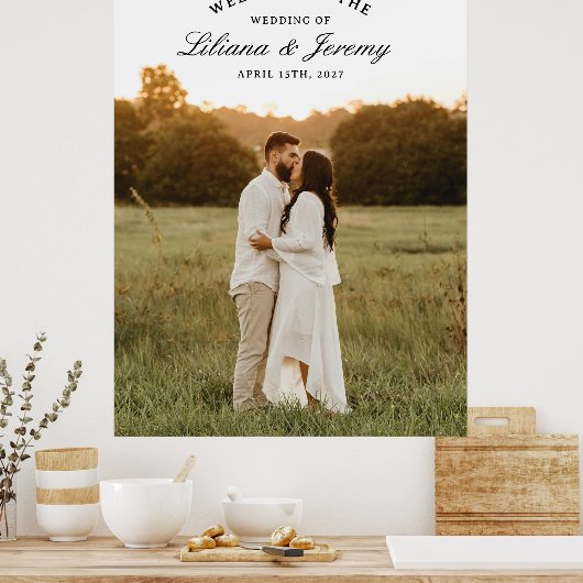 Modern Photo Welcome Sign With Arched Text Poster (Keuken)