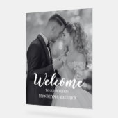 Modern Photo Welcome Wedding Acryl Bord (Hoek)