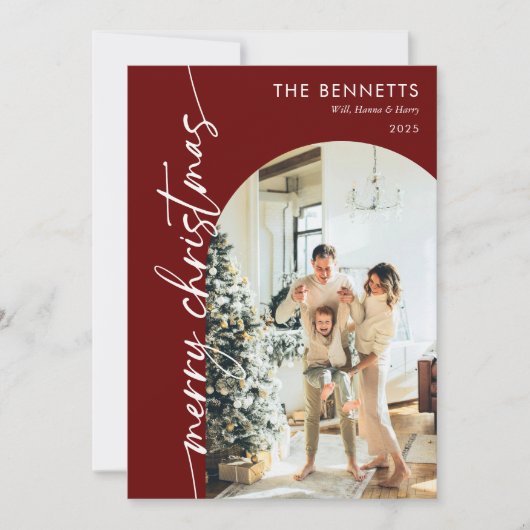 Modern Photo What A Year Merry Christmas  Feestdagenkaart (Voorkant)
