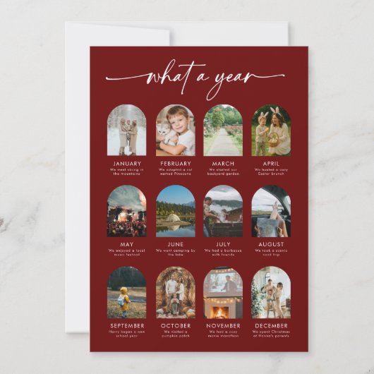 Modern Photo What A Year Merry Christmas  Feestdagenkaart (Achterkant)