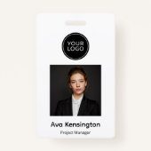 Modern Photo with Logo | Custom Employee Name Badge (Voorkant)
