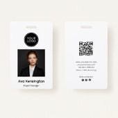 Modern Photo with Logo | Custom Employee Name Badge