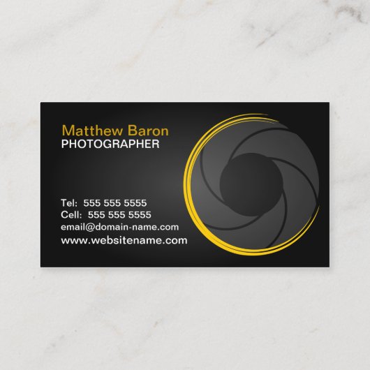 Modern Photographer Yellow Visitekaartje (Achterkant)