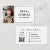 Modern Photography QR Code Business Card Visitekaartje (Voorkant / Achterkant)