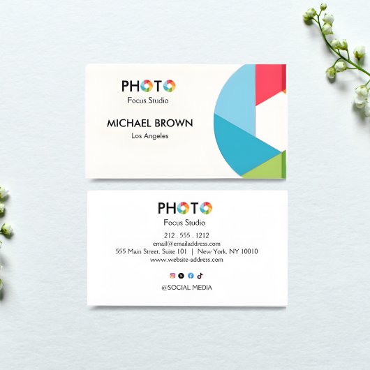 Modern Photography Studio Business Card Minimal  Visitekaartje