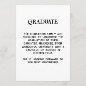 Modern PhotoName Graduation Announcement Kaart (Achterkant)