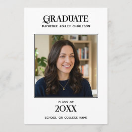 Modern PhotoName Graduation Announcement Kaart