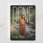 Modern Photopop DONE Graduation Party Kaart (Voorkant)