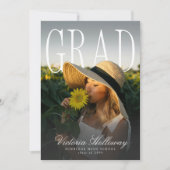 Modern PhotoPop Effect Graduation Party Invitation Kaart (Voorkant)