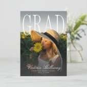 Modern PhotoPop Effect Graduation Party Invitation Kaart (Staand voorkant)
