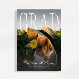 Modern PhotoPop Effect Graduation Party Invitation Kaart