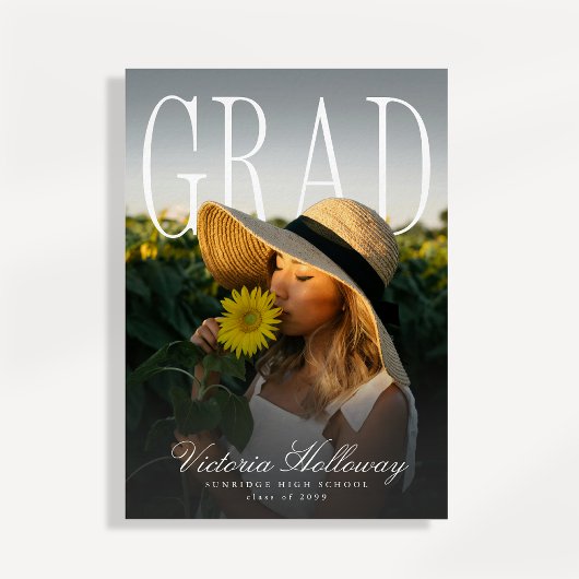 Modern PhotoPop Effect Graduation Party Invitation Kaart
