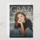 Modern PhotoPop Graduation Party Kaart (Voorkant)
