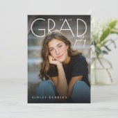 Modern PhotoPop Graduation Party Kaart (Staand voorkant)