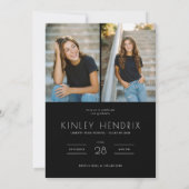 Modern PhotoPop Graduation Party Kaart (Achterkant)