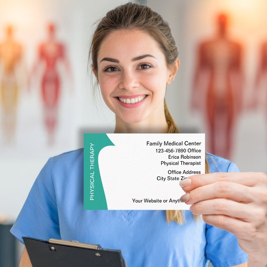 Modern Physical Therapist Business Cards Design  Visitekaartje