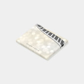 Modern piano-toetsenbord op Gold Bokeh, op maat ge Post-it® Notes (Schuin)