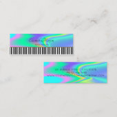 Modern, pianoketoestel, holografische muziekleraar mini visitekaartje (Voorkant / Achterkant)