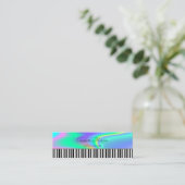 Modern, pianoketoestel, holografische muziekleraar mini visitekaartje (Staand voorkant)