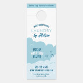 Modern Pick-Up Laundry Service Blue & White Deurhanger (Voorkant)