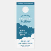 Modern Pick-Up Laundry Service Blue & White Deurhanger (Achterkant)