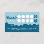 Modern Pick-Up Laundry Service Blue & White Klantenkaartje (Voorkant)