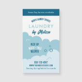 Modern Pick-Up Laundry Service Blue & White Magnet (Voorkant)