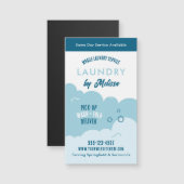 Modern Pick-Up Laundry Service Blue & White Magnet (Voorkant / Achterkant)