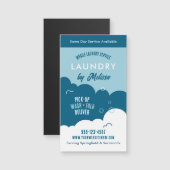 Modern Pick-Up Laundry Service Blue & White Magnet (Voorkant / Achterkant)